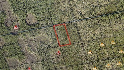 An aerial map view shows a rectangular plot of land outlined in red — INDIAN RIVER PARK, MIMS, FL
