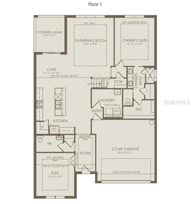 This is a floor plan for the first level of a residential home — 5625 FLAME VINE WAY, ST CLOUD, FL