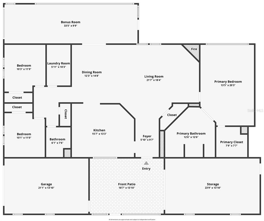 This is a floor plan showing a house layout with a garage, patio, and multiple rooms — 14992 RIALTO AVENUE, BROOKSVILLE, FL