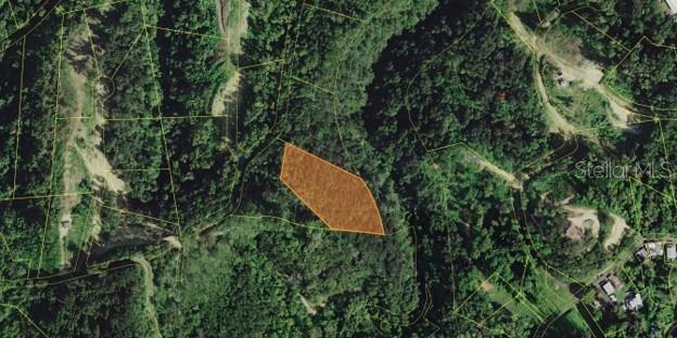 An aerial map view shows a highlighted parcel of land surrounded by dense forest — HACIENDAS DEL DORADO DEV., CONTORNO WARD, FASE II, TOA ALTA, PR