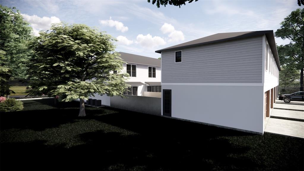This is a digital rendering of the exterior of a two-story residential building — N MAIN STREET, ST CLOUD, FL