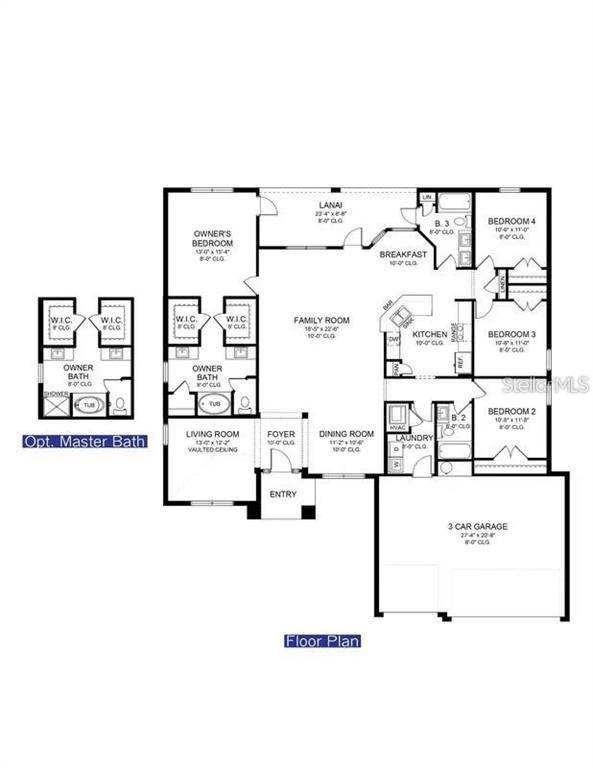 This is a floor plan for a single-story house with four bedrooms and a garage — 36861 HIDDEN VIEW CIRCLE, DADE CITY, FL