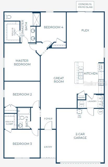 This is a floor plan for a four-bedroom home with a two-car garage — 31400 MALBEC DRIVE, BROOKSVILLE, FL