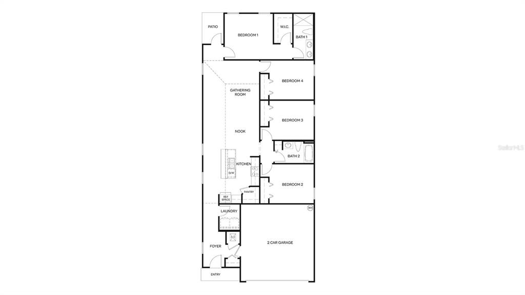 This is a floor plan for a single-story home with four bedrooms and a garage — 838 GRAND RESERVE DRIVE, BUNNELL, FL