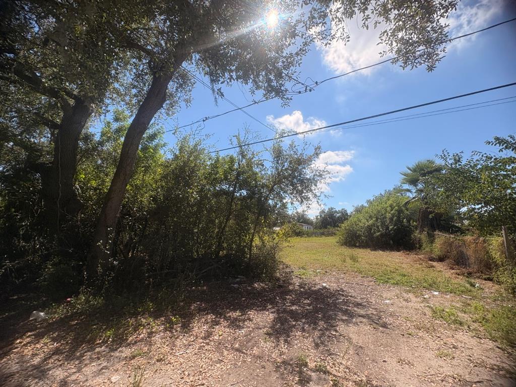 A view of a vacant, grassy lot bordered by trees and shrubs under a sunny sky — 2603 GOLDWYN DRIVE, RUSKIN, FL