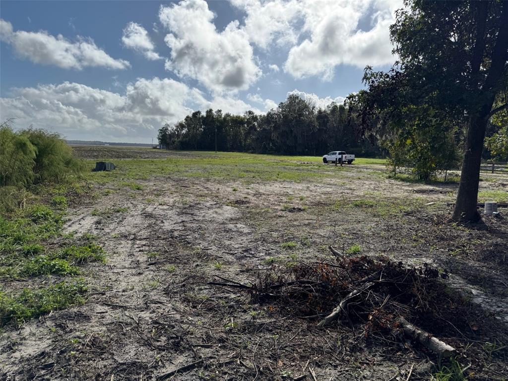 A wide, grassy, and partially cleared lot features a white pickup truck in the distance — 380 CR 13 S STREET, ST AUGUSTINE, FL