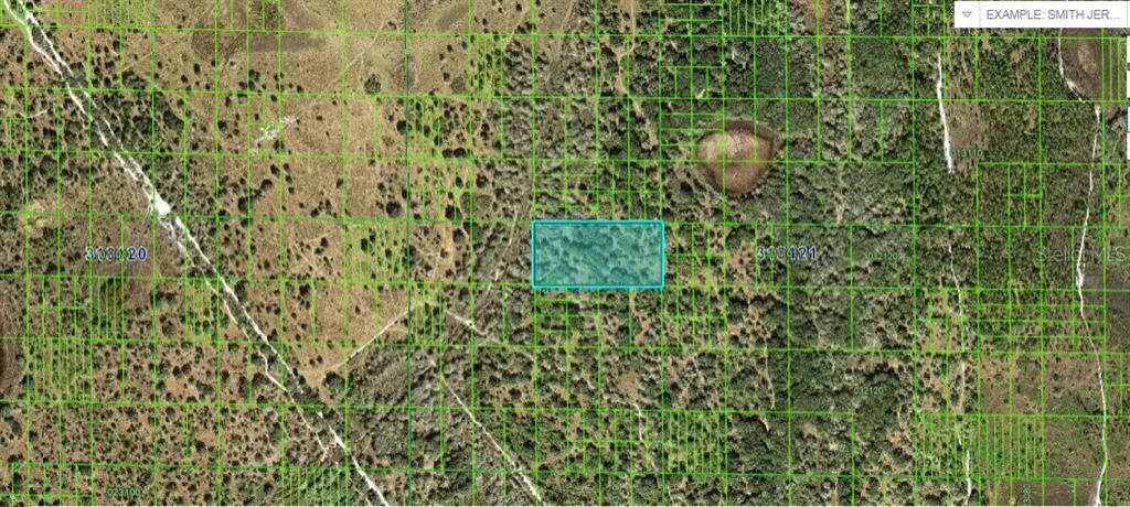 This is an aerial map showing a highlighted rectangular land parcel with surrounding property lines — N/A, FROSTPROOF, FL
