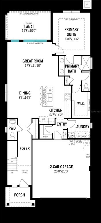 This is a floor plan for a single-story home with a two-car garage — 13129 OXEYE LANE, PARRISH, FL