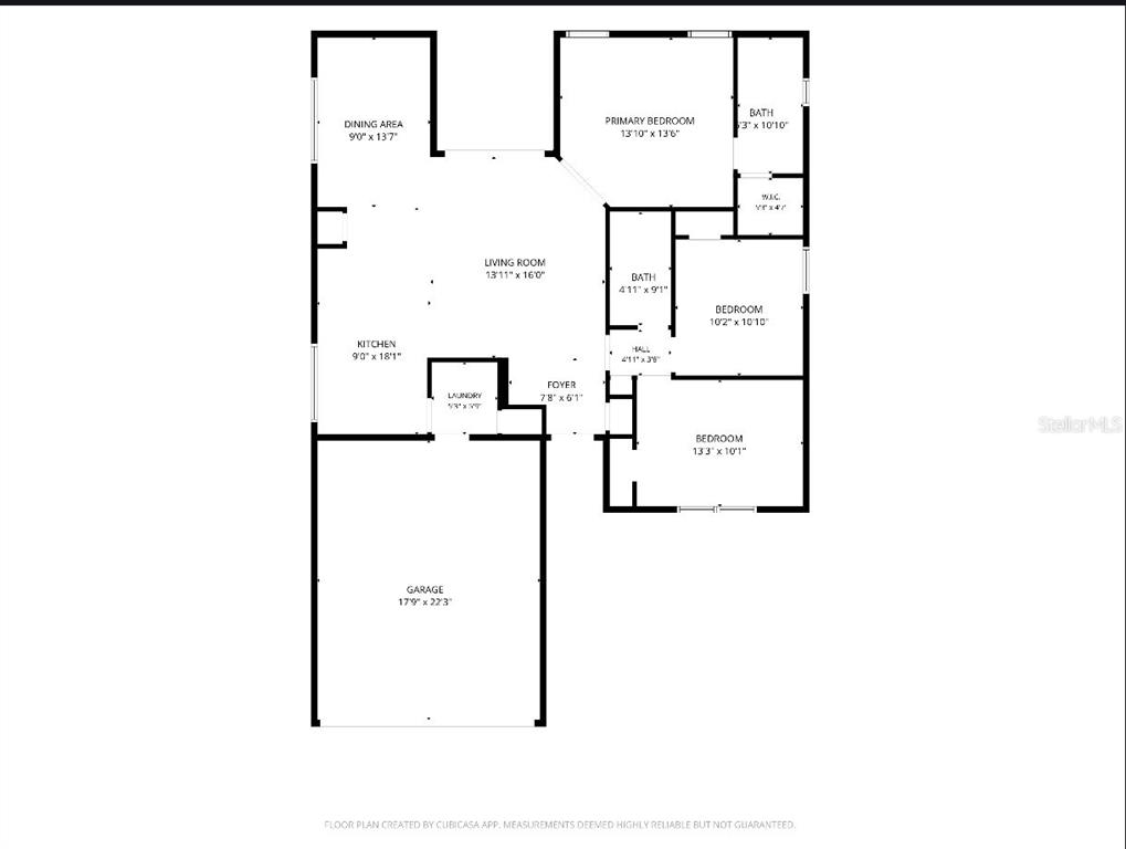 This is a floor plan showing the layout of a house with a garage and bedrooms — 8320 SOUTHERN FOREST DRIVE, ORLANDO, FL