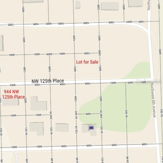 This is a map showing a lot for sale near NW 125th Place — TBD NW 125TH PLACE, CITRA, FL