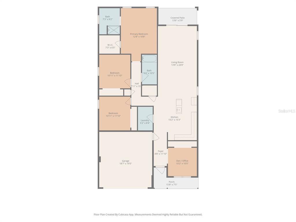 This is a floor plan of a single-story house with a garage and three bedrooms — 2139 20TH AVENUE SW, LARGO, FL