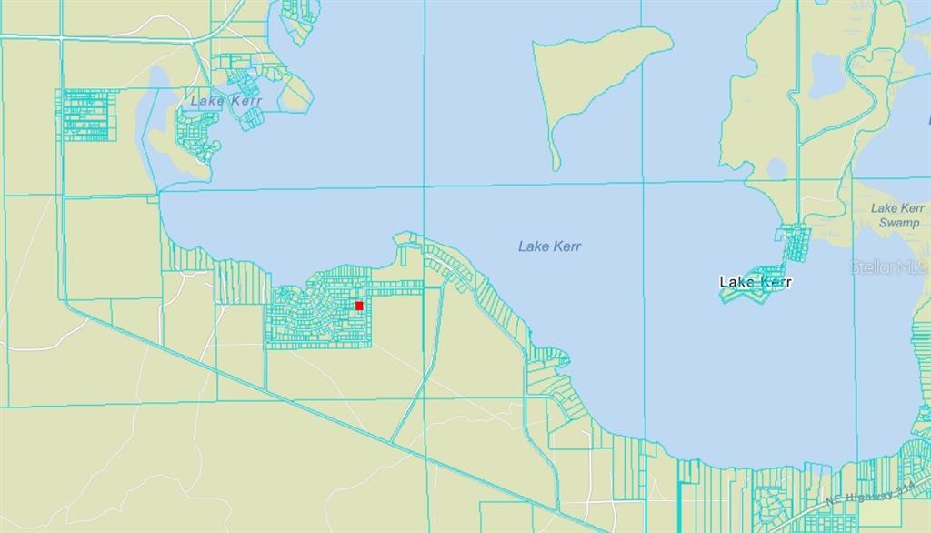This is a map showing the location of a property near Lake Kerr — NE 134 PL, SALT SPRINGS, FL