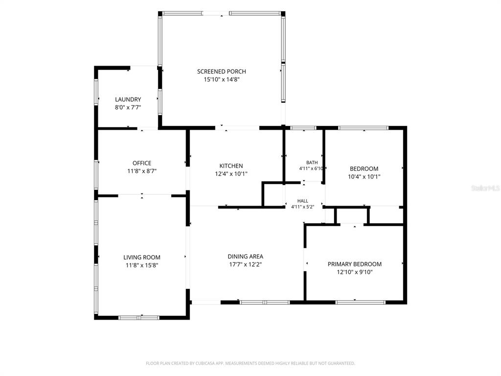 This is a floor plan of a single-story house with two bedrooms and a porch — 28070 SUNSET DRIVE, PUNTA GORDA, FL