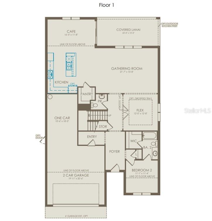 This is a floor plan for the first level of a residential home — 5249 HANDSOME HILLS DRIVE, MOUNT DORA, FL