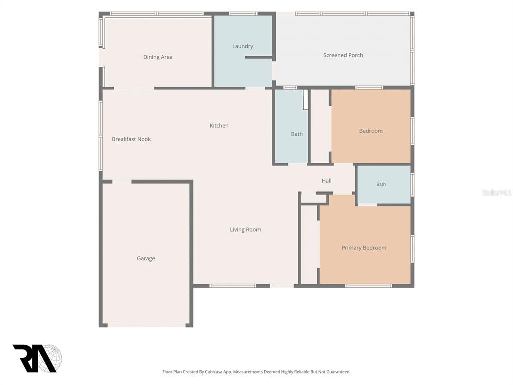This is a floor plan showing a house layout with a garage, kitchen, and bedrooms — 4034 MAINLANDS BOULEVARD N, PINELLAS PARK, FL