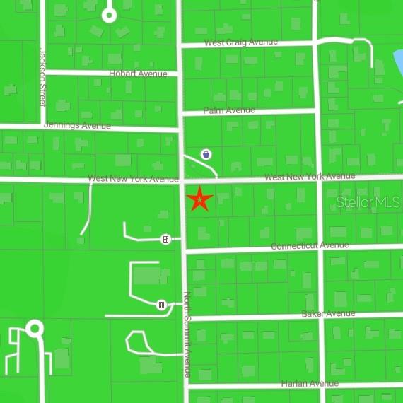 This is a map showing a property location marked with a red star — 281 N SUMMIT AVENUE, LAKE HELEN, FL