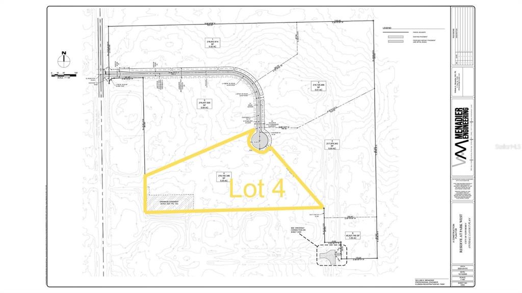 This is a land survey map showing the layout of a residential lot labeled Lot 4 — Lot 4 NW 170TH STREET, NEWBERRY, FL