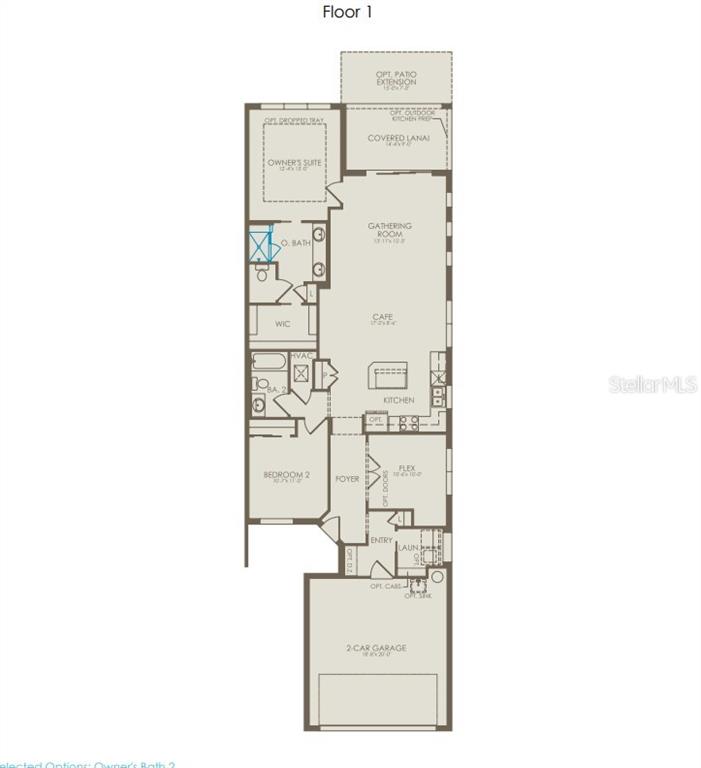 This is a floor plan for a single-story home with a two-car garage — 2621 HAMMOCK HARBOR AVENUE, ST CLOUD, FL