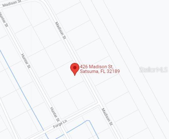 This is a map showing the location of a property in Satsuma, Florida — 426 MADISON STREET, SATSUMA, FL