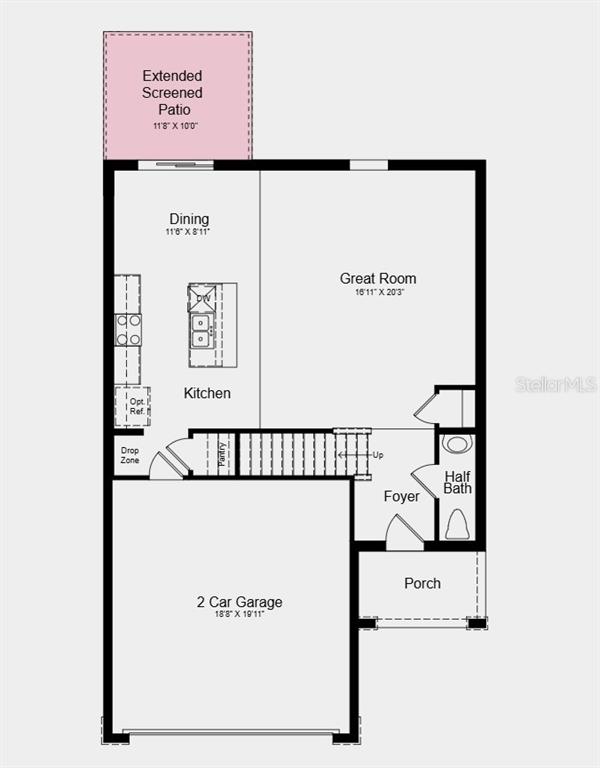 This is a floor plan for the first level of a home with a two-car garage — 9309 CHISWELL LANE, PALMETTO, FL