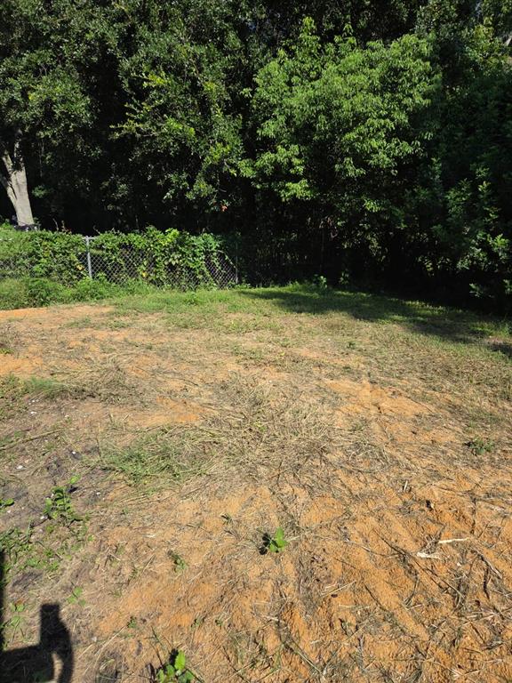 A patch of dirt and sparse grass sits in front of a chain-link fence and trees — 18341 12TH AVENUE, ORLANDO, FL