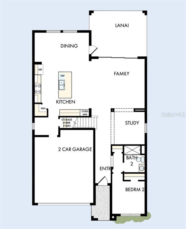 This is a floor plan for the first level of a home with a garage — 5831 NATIVE OAK STREET, MOUNT DORA, FL