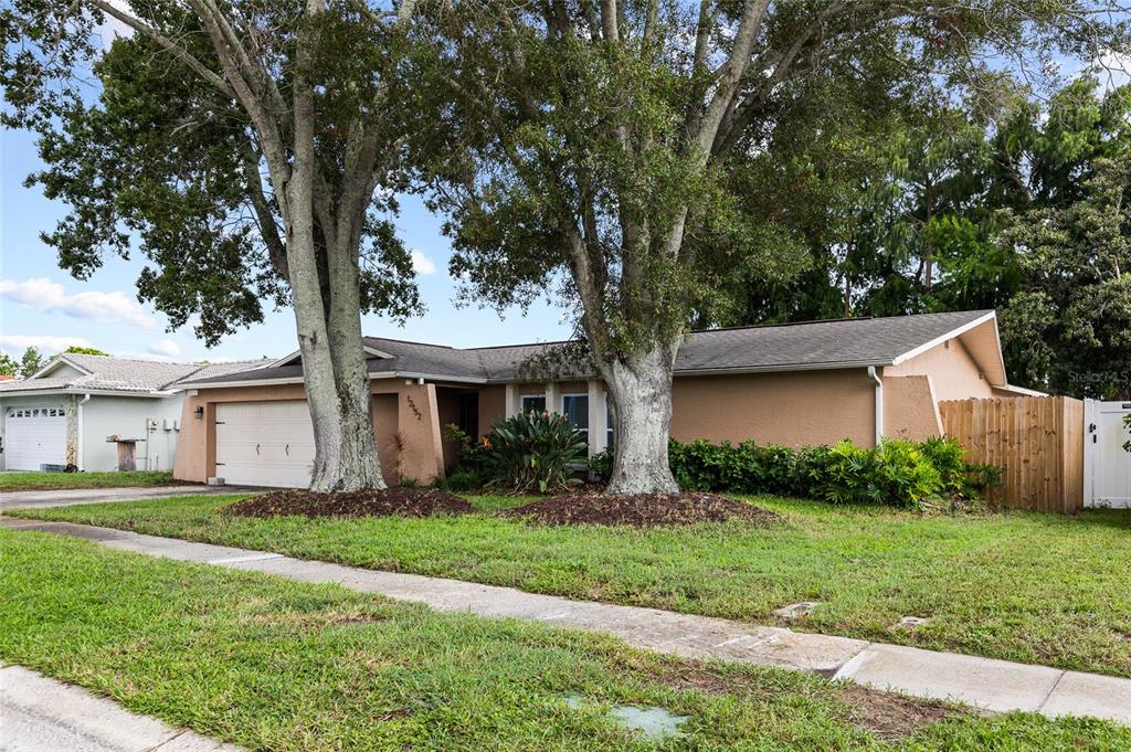 A brown front door with a glass arch window sits under a porch light — 12152 BONNIE TERRACE, SEMINOLE, FL