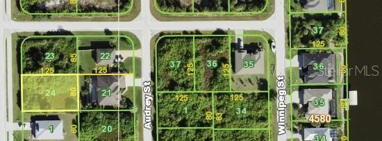 This is a map showing residential lots and street layouts in a neighborhood — 10052 CALUMET BOULEVARD, PORT CHARLOTTE, FL