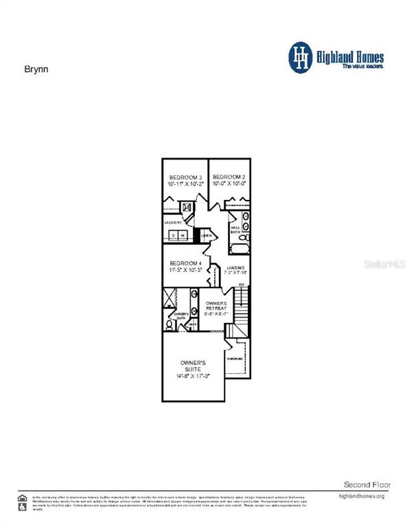 This is a floor plan for the second level of a residential home — 4060 WAVING HICKORY BOULEVARD, ST CLOUD, FL