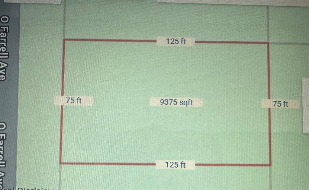This is a map showing a rectangular property lot measuring 125 feet by 75 feet — INTERLACHEN LAKES ESTATES, PALATKA, FL
