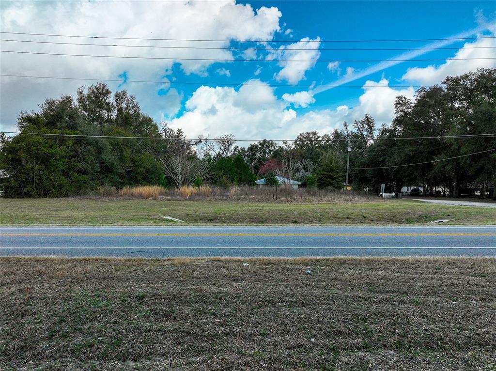 A vacant, grassy lot sits across a paved road from a line of mature trees — 106 NW FAT CAT COURT, LAKE CITY, FL
