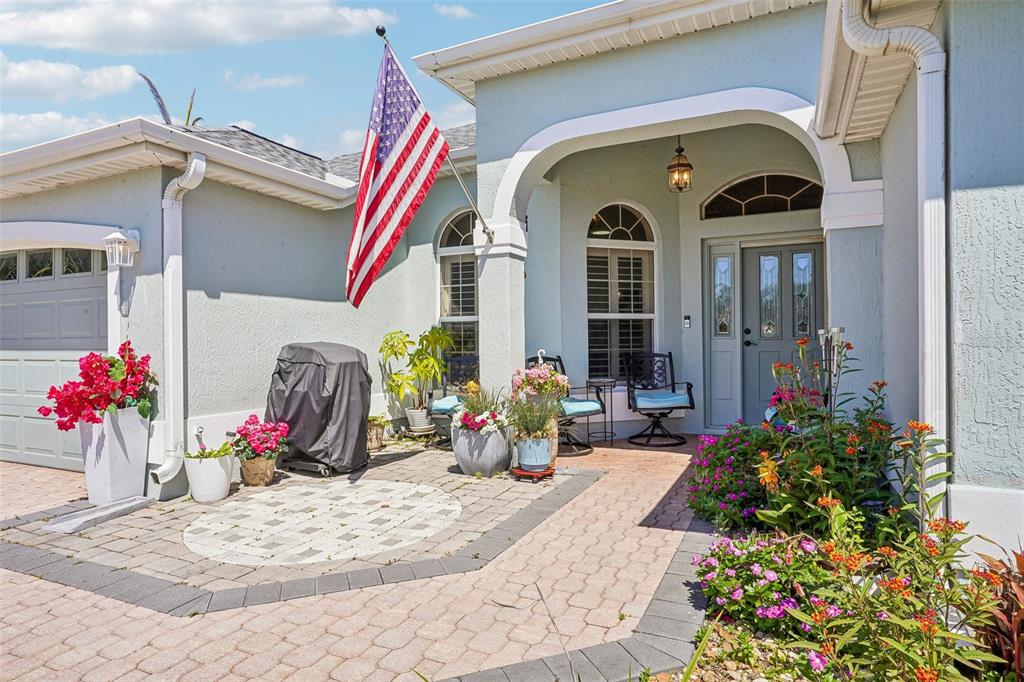 This is a floor plan for a single-story residential home with a garage — 2837 GRANT WAY, THE VILLAGES, FL