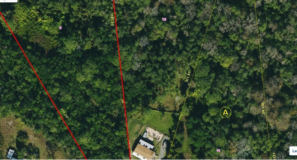 An aerial map view shows a wooded property lot with property lines and dimensions — 0 PALM AVENUE, OKEECHOBEE, FL
