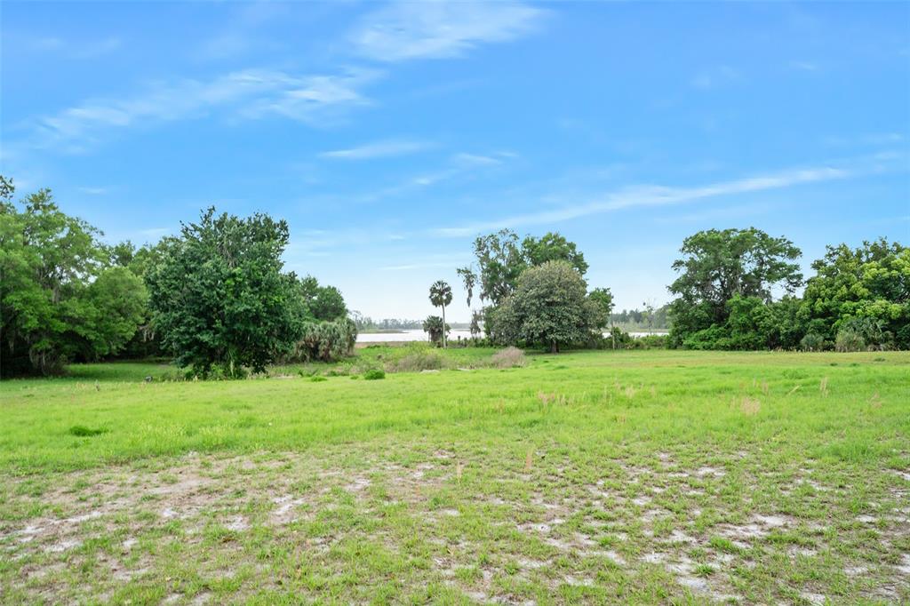 A wide, grassy field leads to a line of trees and a distant body of water — 141 N PINE STREET, PIERSON, FL