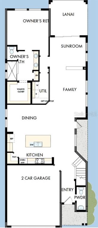 This is a rendering of a two-story house with light blue siding and a garage — 31051 PENDLETON LANDING CIRCLE, WESLEY CHAPEL, FL
