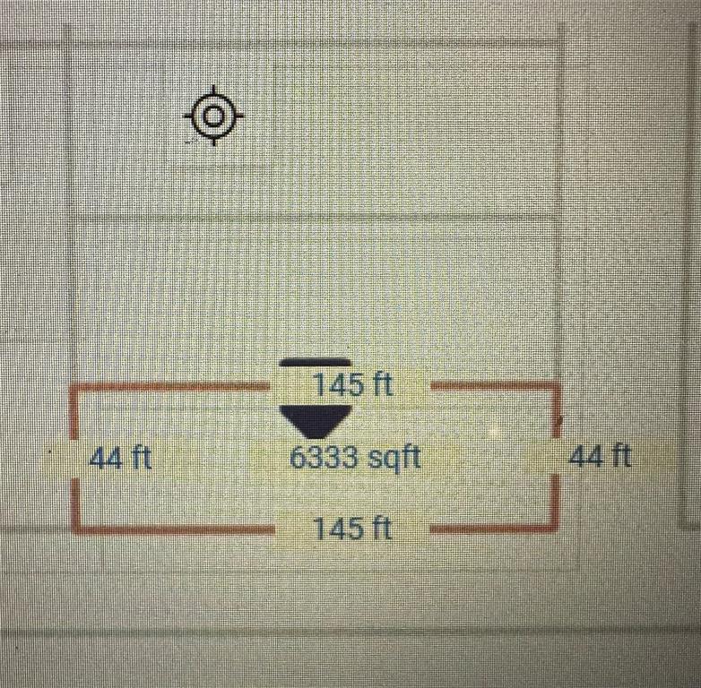 This floor plan shows a rectangular area measuring 145 feet by 44 feet, totaling 6,333 square feet — LOT #6, LAKE PANASOFFKEE, FL