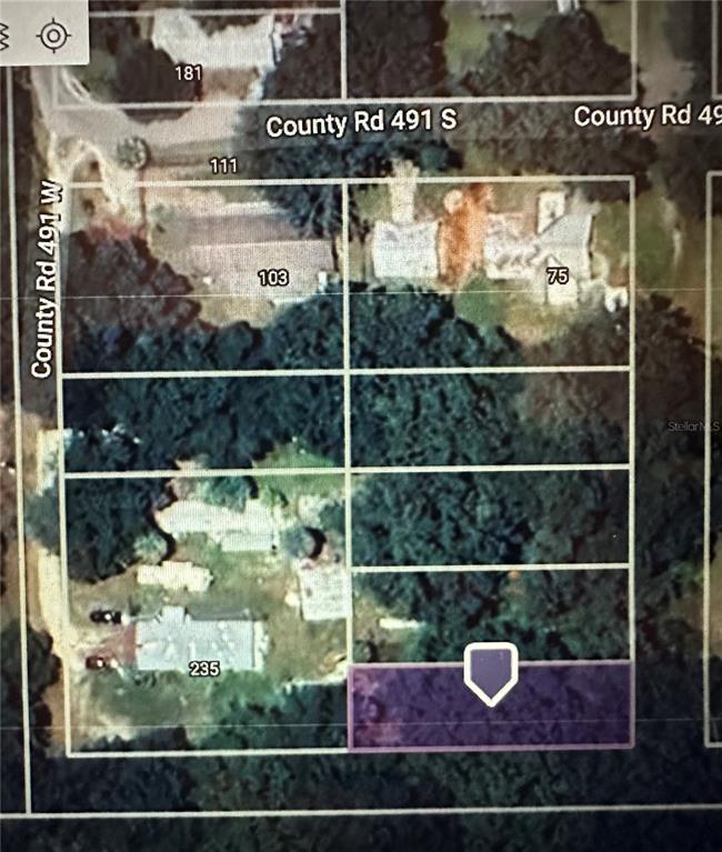 This is an aerial map showing property lot lines and surrounding residential buildings — LOT #6, LAKE PANASOFFKEE, FL