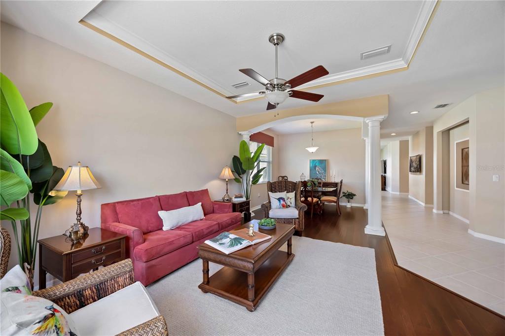 This is a floor plan of a single-story house with four bedrooms and a screened patio — 8769 MONTEREY BAY LOOP, BRADENTON, FL