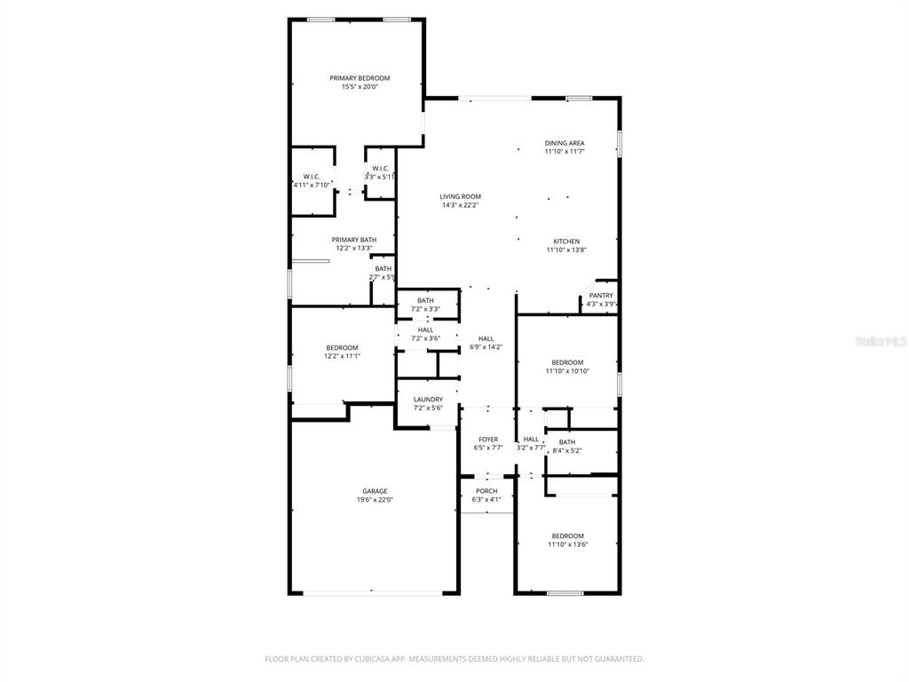 This is a floor plan for a single-story house with four bedrooms and a garage — 16418 WOODSIDE GLEN, PARRISH, FL