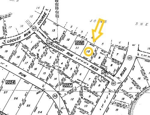This is a plat map showing property lot boundaries and dimensions for a residential subdivision — LOCUST RUN PASS, OCALA, FL