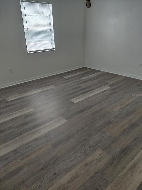 An empty room features light gray walls and wood-look laminate flooring with a single window — 4725 JOSEPH COURT UNIT 229, TAMPA, FL