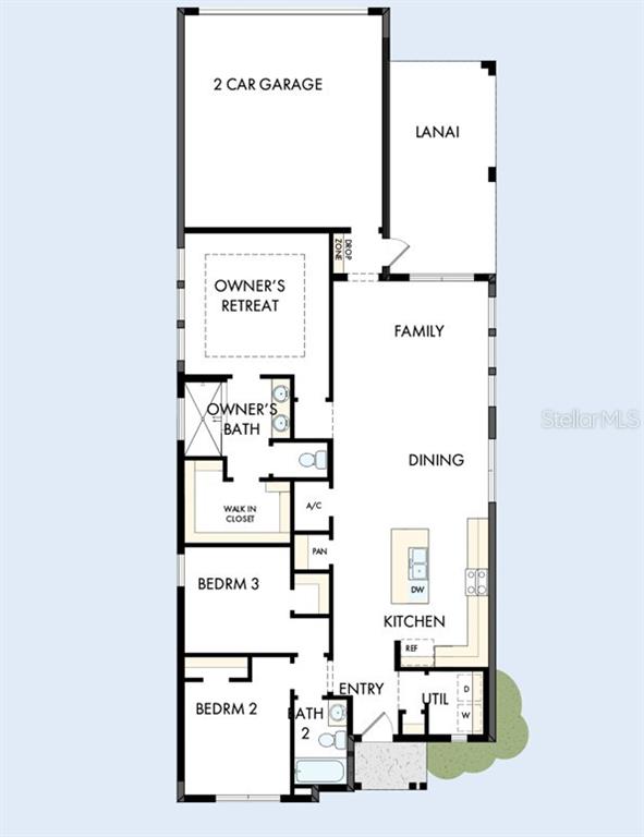 This is a floor plan for a single-story home featuring three bedrooms and a garage — 7359 SEMORAN LANE, SARASOTA, FL
