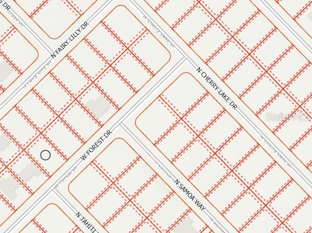 This is a map showing residential property lots and street names in a neighborhood — 3765 W FOREST DRIVE, CITRUS SPRINGS, FL