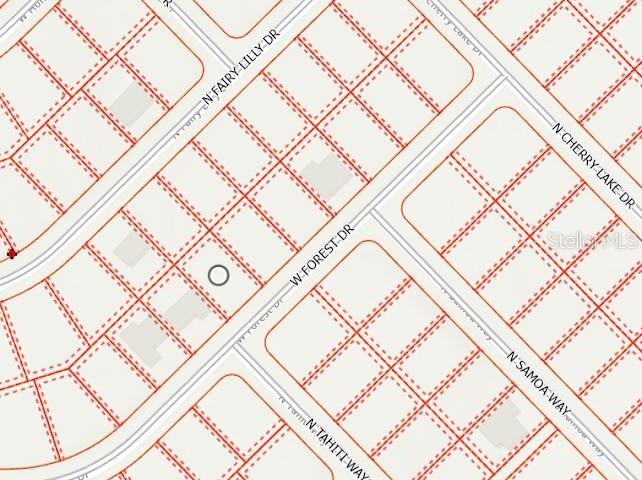 This is a map showing residential property lots near W Forest Dr — 3765 W FOREST DRIVE, CITRUS SPRINGS, FL