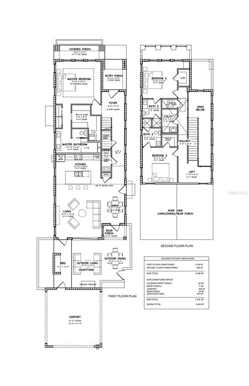 This is a two-story architectural floor plan showing the layout of a residential home — 826 32ND AVENUE N, ST PETERSBURG, FL