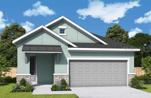 This is a floor plan for a single-story home featuring three bedrooms, a two-car garage, and a lanai — 31232 PENDLETON LANDING CIRCLE, WESLEY CHAPEL, FL