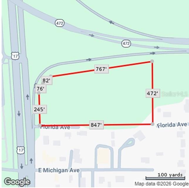 This map shows the property boundaries and dimensions of a plot of land — N VOLUSIA AVENUE, ORANGE CITY, FL
