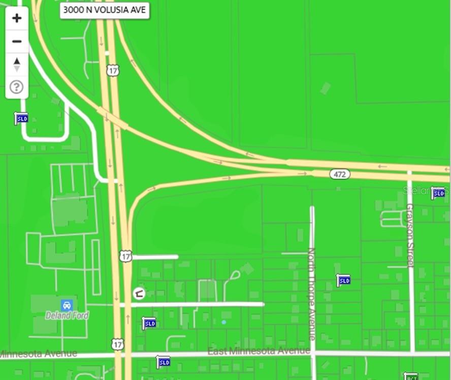 This is a map showing the area surrounding North Volusia Avenue and East Minnesota Avenue — N VOLUSIA AVENUE, ORANGE CITY, FL