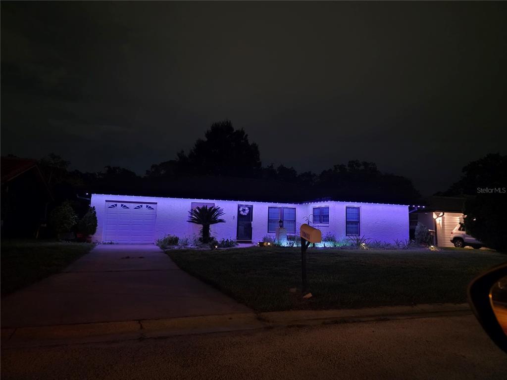 A white single-story house with a dark roof sits next to a house with red tiles — 10611 DEERGRASS LANE, ORLANDO, FL