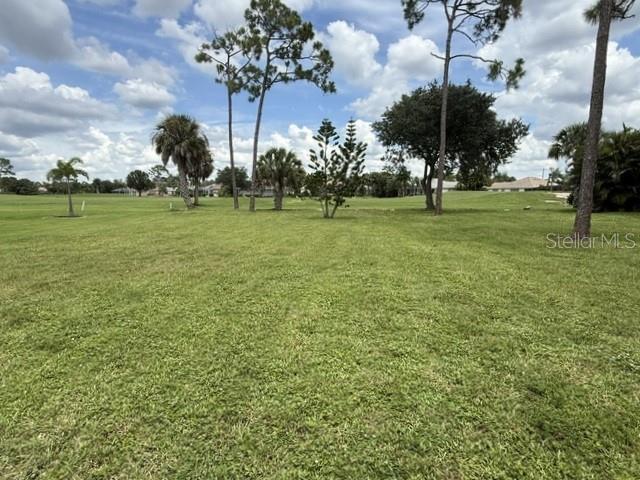 A grassy field features scattered palm and pine trees under a cloudy blue sky — 3030 BIG BEND CIRCLE, PUNTA GORDA, FL